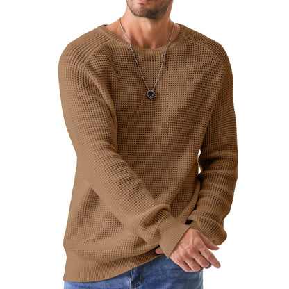 🔥 BESTSELLER | 8PCS $29.99 | Men's Waffle Knit Crewneck Sweater