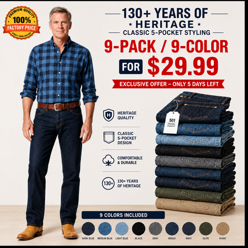 🔥 BESTSELLER | 9PCS $29.99 | Classic Fit Denim Pants