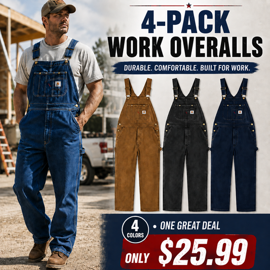 💝💝Last Day Promotion🔥Men's Denim Bib Overalls,  Workwear with Adjustable Straps and Convenient Tool Pockets