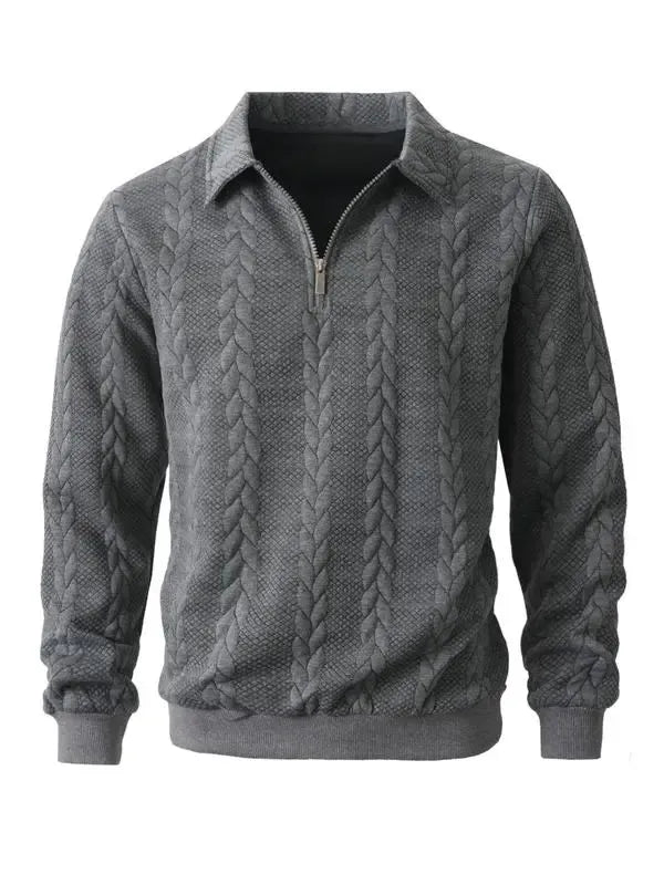 🔥Last Day Promotion!🔥Clearance Sale - Up to 90% Off-Men's Fall Winter Outfits Knitted Polo Neck Long Sleeve Sweatshirt for Daliy Wear