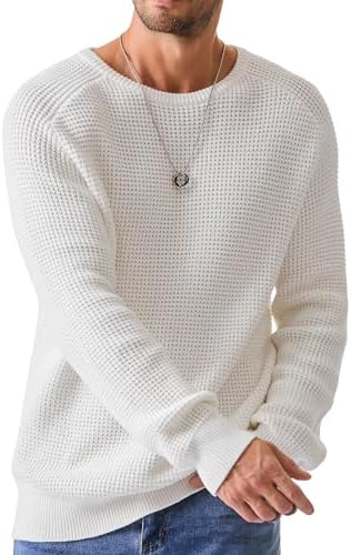 🔥 BESTSELLER | 8PCS $29.99 | Men's Waffle Knit Crewneck Sweater